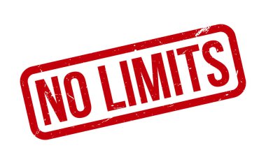 Limits Lastik Damga yok. Kırmızı Limitsiz Kauçuk Grunge Mühür Vektör İllüstrasyonu - Vektör