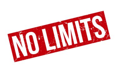 Limits Lastik Damga yok. Kırmızı Limitsiz Kauçuk Grunge Mühür Vektör İllüstrasyonu - Vektör