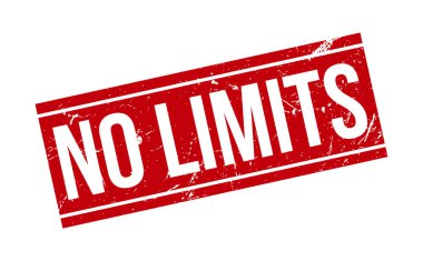 Limits Lastik Damga yok. Kırmızı Limitsiz Kauçuk Grunge Mühür Vektör İllüstrasyonu - Vektör
