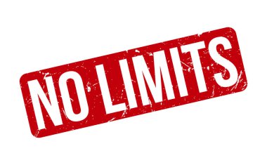 Limits Lastik Damga yok. Kırmızı Limitsiz Kauçuk Grunge Mühür Vektör İllüstrasyonu - Vektör