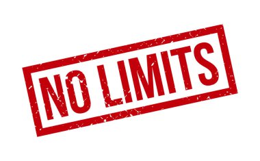 Limits Lastik Damga yok. Kırmızı Limitsiz Kauçuk Grunge Mühür Vektör İllüstrasyonu - Vektör