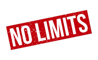 Limits Lastik Damga yok. Kırmızı Limitsiz Kauçuk Grunge Mühür Vektör İllüstrasyonu - Vektör