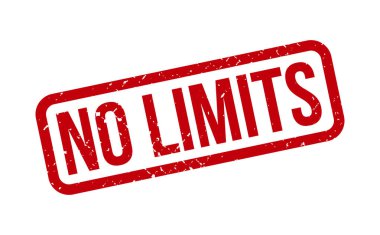 Limits Lastik Damga yok. Kırmızı Limitsiz Kauçuk Grunge Mühür Vektör İllüstrasyonu - Vektör