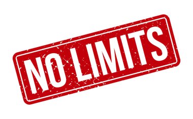 Limits Lastik Damga yok. Kırmızı Limitsiz Kauçuk Grunge Mühür Vektör İllüstrasyonu - Vektör
