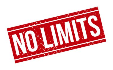 Limits Lastik Damga yok. Kırmızı Limitsiz Kauçuk Grunge Mühür Vektör İllüstrasyonu - Vektör