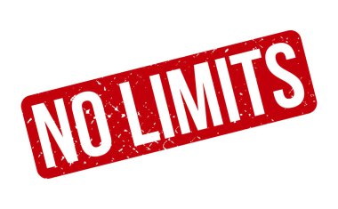 Limits Lastik Damga yok. Kırmızı Limitsiz Kauçuk Grunge Mühür Vektör İllüstrasyonu - Vektör