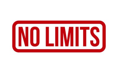 Limits Lastik Damga yok. Kırmızı Limitsiz Kauçuk Grunge Mühür Vektör İllüstrasyonu - Vektör