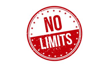 Limits Lastik Damga yok. Kırmızı Limitsiz Kauçuk Grunge Mühür Vektör İllüstrasyonu - Vektör