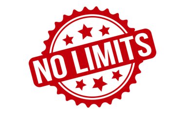 Limits Lastik Damga yok. Kırmızı Limitsiz Kauçuk Grunge Mühür Vektör İllüstrasyonu - Vektör