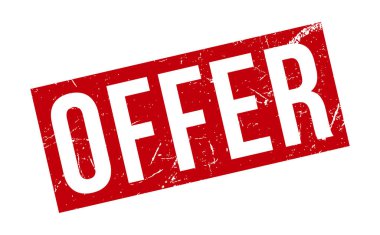 Lastik Damga 'yı teklif et. Kırmızı Teklif Kauçuk Grunge Mühür Vektör İllüstrasyonu - Vektör