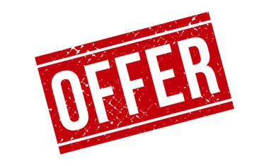 Lastik Damga 'yı teklif et. Kırmızı Teklif Kauçuk Grunge Mühür Vektör İllüstrasyonu - Vektör