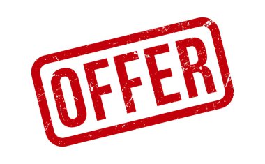 Lastik Damga 'yı teklif et. Kırmızı Teklif Kauçuk Grunge Mühür Vektör İllüstrasyonu - Vektör