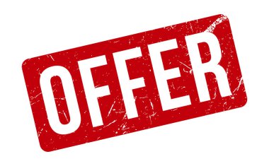 Lastik Damga 'yı teklif et. Kırmızı Teklif Kauçuk Grunge Mühür Vektör İllüstrasyonu - Vektör