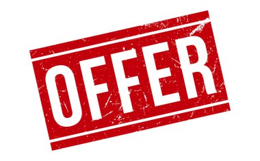 Lastik Damga 'yı teklif et. Kırmızı Teklif Kauçuk Grunge Mühür Vektör İllüstrasyonu - Vektör