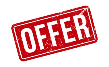 Lastik Damga 'yı teklif et. Kırmızı Teklif Kauçuk Grunge Mühür Vektör İllüstrasyonu - Vektör