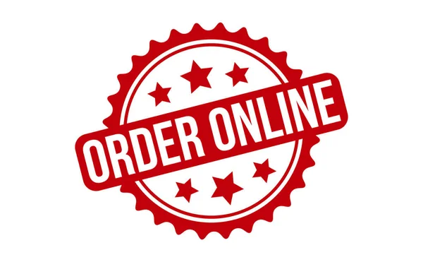 Online Rubber Stamp sipariş et. Çevrimiçi Kırmızı Düzen Kauçuk Grunge Mühür Vektör İllüstrasyonu - Vektör