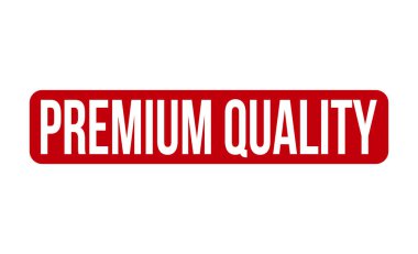 Kaliteli Kaliteli Lastik Damga. Kırmızı Premium Kaliteli Kauçuk Grunge Mühür Vektör Çizimi - Vektör