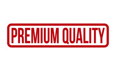 Kaliteli Kaliteli Lastik Damga. Kırmızı Premium Kaliteli Kauçuk Grunge Mühür Vektör Çizimi - Vektör
