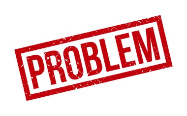 Sorun Kauçuk Damgası. Kırmızı Sorun Kauçuk Grunge Mühür Vektör İllüstrasyonu - Vektör