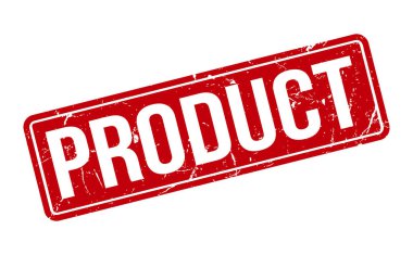 Ürün Kauçuk Damgası. Kırmızı Ürün Kauçuk Grunge Mühür Vektör İllüstrasyonu - Vektör