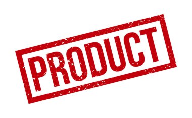 Ürün Kauçuk Damgası. Kırmızı Ürün Kauçuk Grunge Mühür Vektör İllüstrasyonu - Vektör