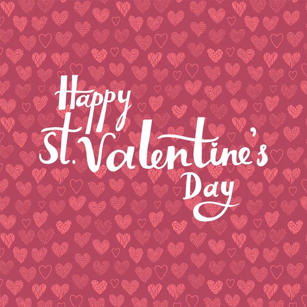 Happy St. Valentines Day Schriftzug auf rosa — Stockvektor