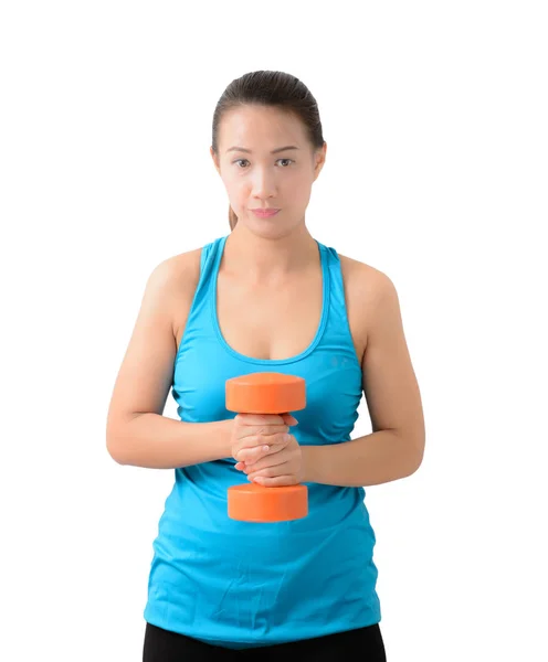 Vrouw trainen met een gewicht van de halter — Stockfoto