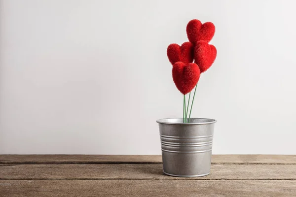 Tvar srdce na zinkový květináč — Stock fotografie