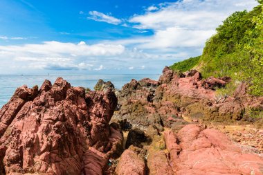 Plaja pembe sto yakın pembe taş (Arkose, Arkosic kumtaşı)