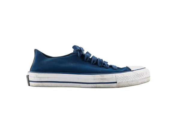 Μπλε πάνινα παπούτσια που απομονώνονται σε λευκό φόντο — Φωτογραφία Αρχείου