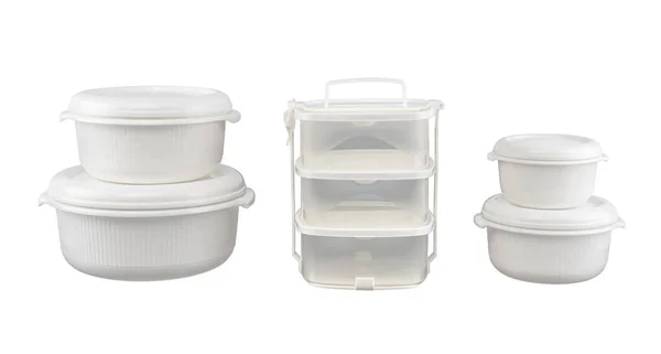 孤立在白色背景上的食物的空容器 — 图库照片