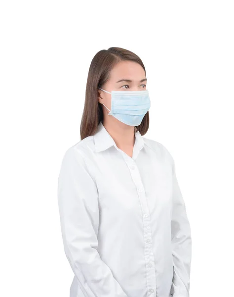 Aziatische vrouw met beschermende maskers — Stockfoto