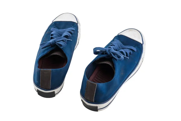 Scarpe di tela blu isolate su sfondo bianco — Foto Stock