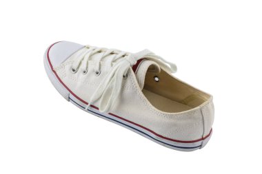 Beyaz arka plan üzerinde izole ayakkabı beyaz canvas