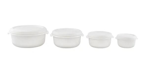 Leere Behälter für Lebensmittel isoliert auf weißem Hintergrund — Stockfoto