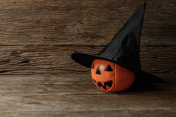 Halloween pumpkin head jack Lucerna a klobouk Witch — Stock fotografie