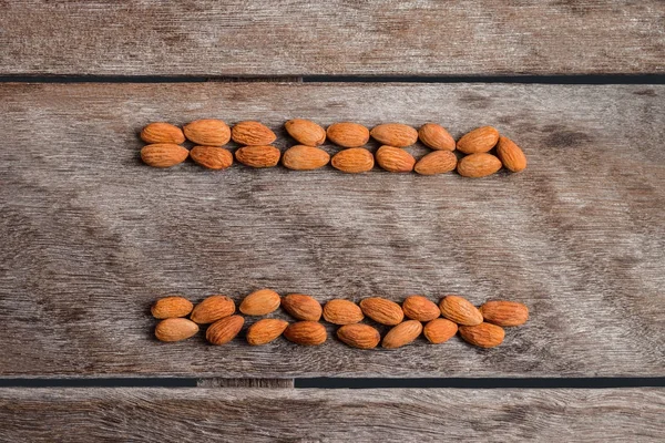 Peeled almonds closeup. For vegetarians.