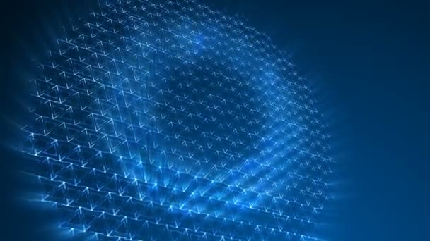 Modèle de triangle bleu foncé. Moderne rendu animation lisse Fond abstrait avec animation de la mosaïque d'ondes de Triangles. Technologique, Contexte technologique 