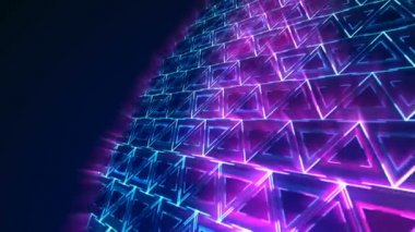 Koyu mavi mor üçgen örnek. Modern render animasyon animasyon üçgen dalga mozaik ile arka plan düz. Teknolojik, teknolojik altyapı