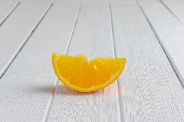 Still Life Half crescent Fresh Orange Fruit on Vintage White Woo — Stock Photo, Image