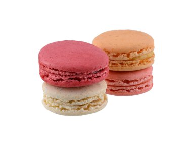 Tatlı ve renkli Fransızca macaroons veya macaron, tatlı izole
