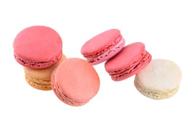 Tatlı ve renkli Fransızca macaroons veya macaron, tatlı izole