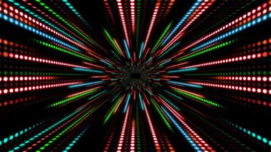 Teknolojik altyapı animasyon slow motion kırmızı yeşil mavi ışık çizgili nokta dairenin ve animasyon veri aktarma veya bilgisayarın veri dosyaları ile soyut. Animasyon sorunsuz döngü