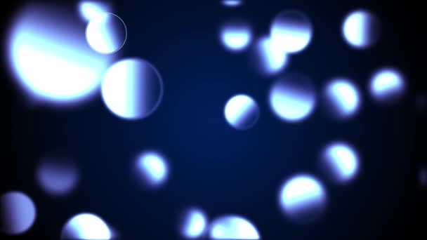 抽象背景与动画慢动作的微妙的蓝色圆圈散景灯 — 图库视频影像