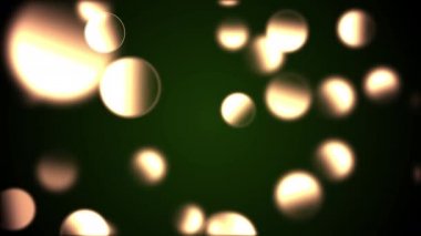 Arka plan ile animasyon yavaş hareket hassas yeşil turuncu daire bokeh ışıkların. 4k
