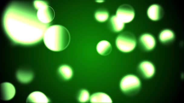 抽象背景与动画慢动作的微妙的绿色圆圈散景灯 — 图库视频影像