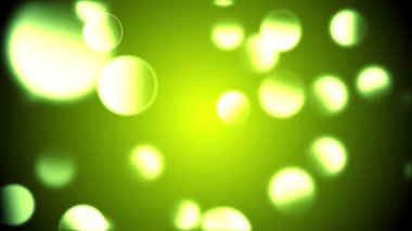 Arka plan ile animasyon yavaş hareket hassas sarı yeşil daire bokeh ışıkların. 4k