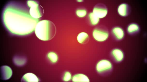 Абстрактный Фон Анимацией Медленного Движения Деликатного Красно Зеленого Круга Боке — стоковое видео