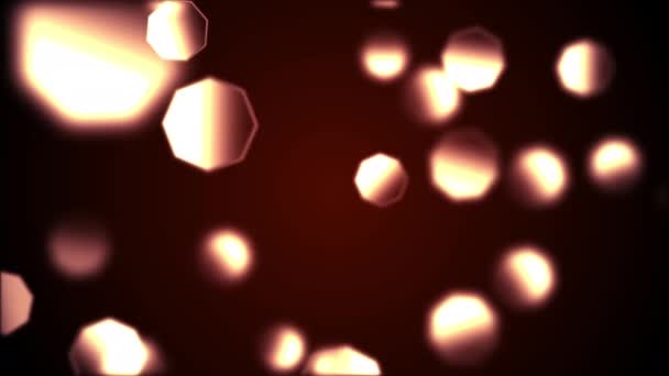 Abstract Background Animation Slow Motion Delicate Orange Red Octagon Bokeh — Stock Video