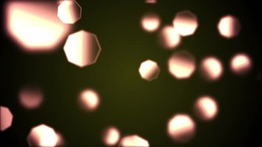 Arka plan ile animasyon yavaş hareket hassas koyu yeşil turuncu Octagon bokeh ışıkların. 4k